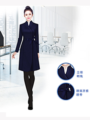 高端大衣定制，藏藍色時尚女士大衣，高端女士大衣